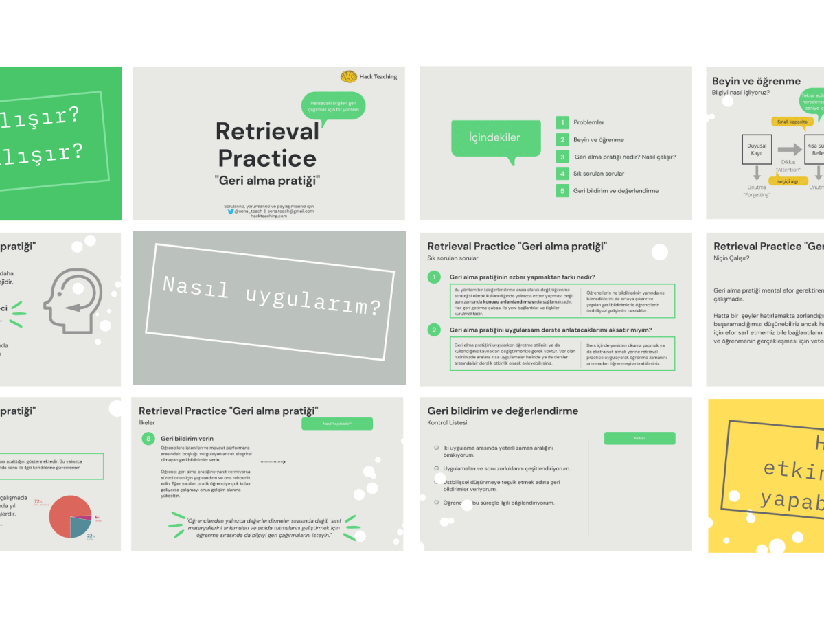 Retrieval Practice (Geri alma pratiği) rutinleri oluşturmak için bir&nbsp;kaynak