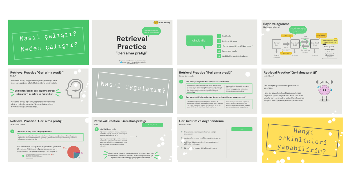 Retrieval Practice (Geri alma pratiği) rutinleri oluşturmak için bir&nbsp;kaynak